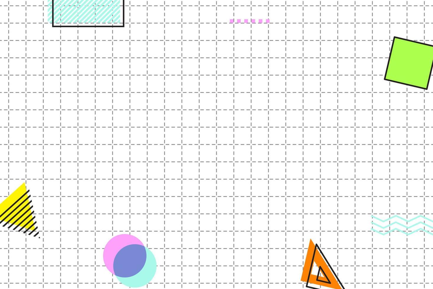 flaches gestricheltes Gitter geometrischer Memphis-Hintergrund vektor