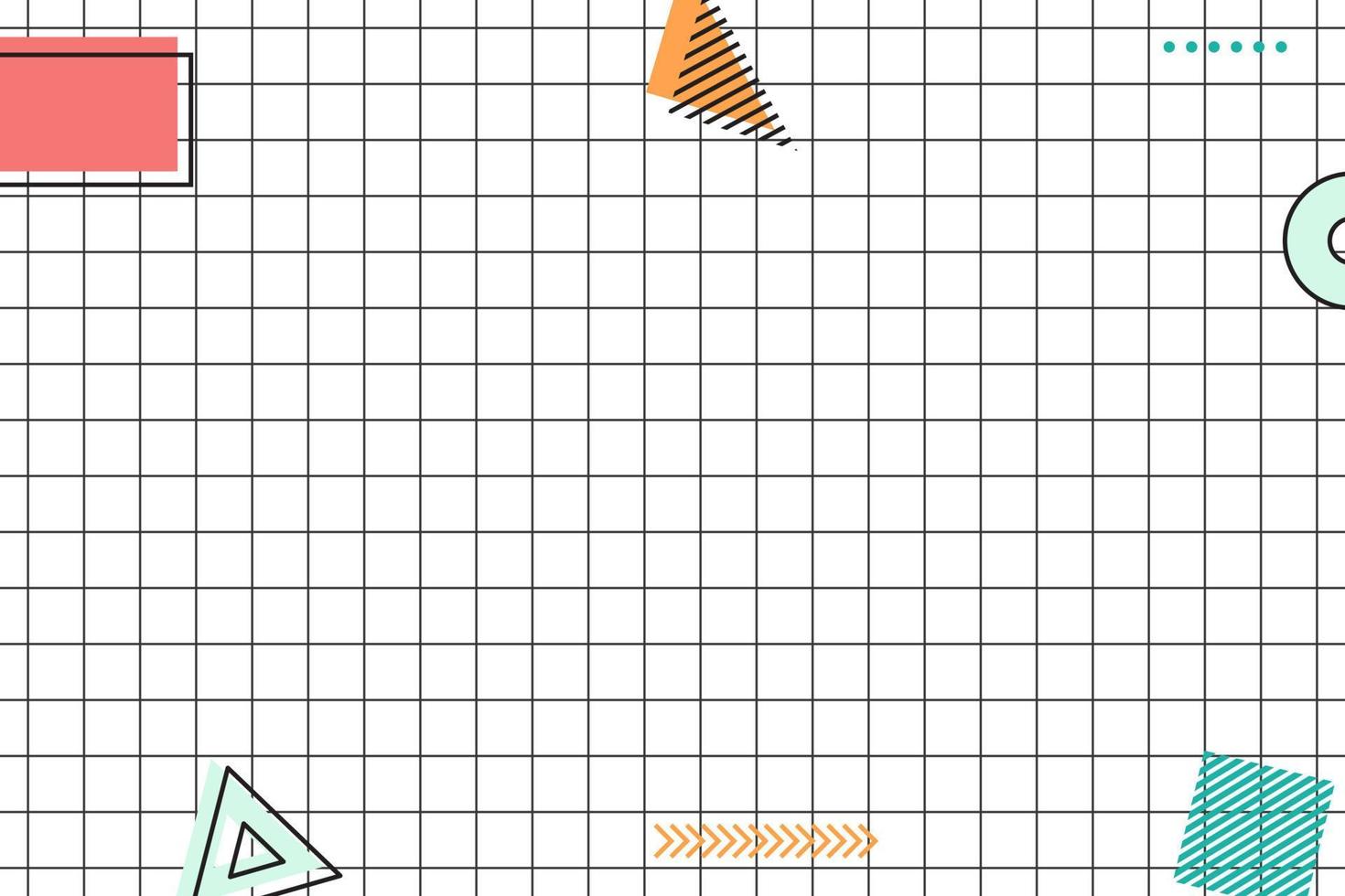 platt svart rutnät geometrisk memphis bakgrund vektor