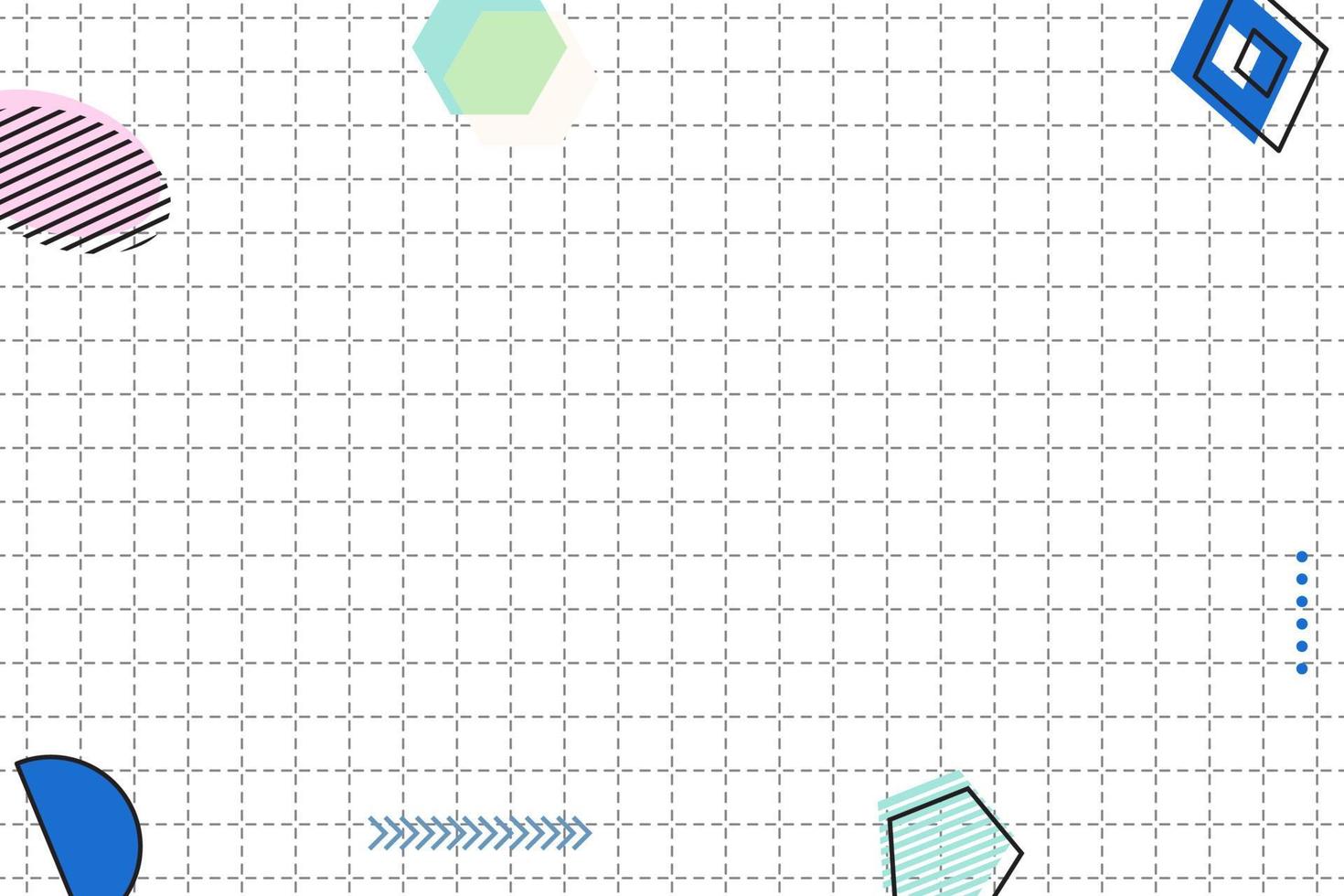 flaches gestricheltes Gitter geometrischer Memphis-Hintergrund vektor