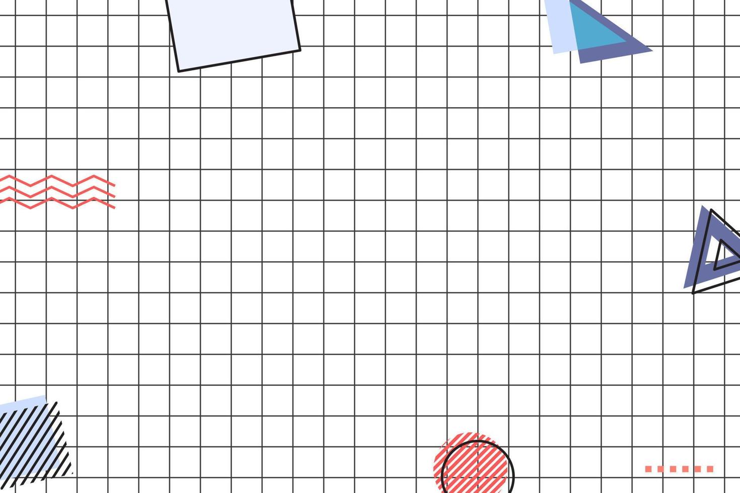 platt svart rutnät geometrisk memphis bakgrund vektor