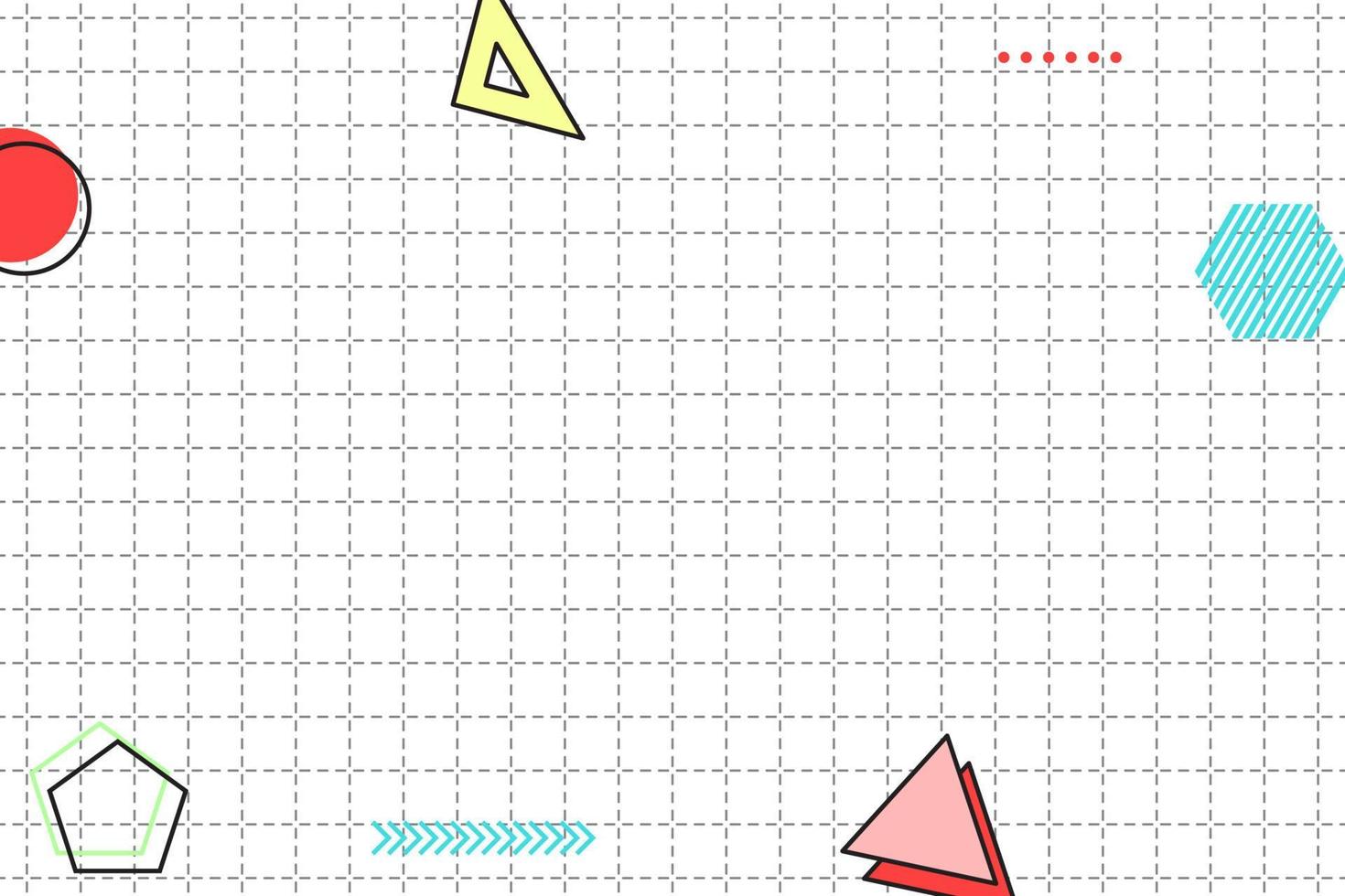 flaches gestricheltes Gitter geometrischer Memphis-Hintergrund vektor