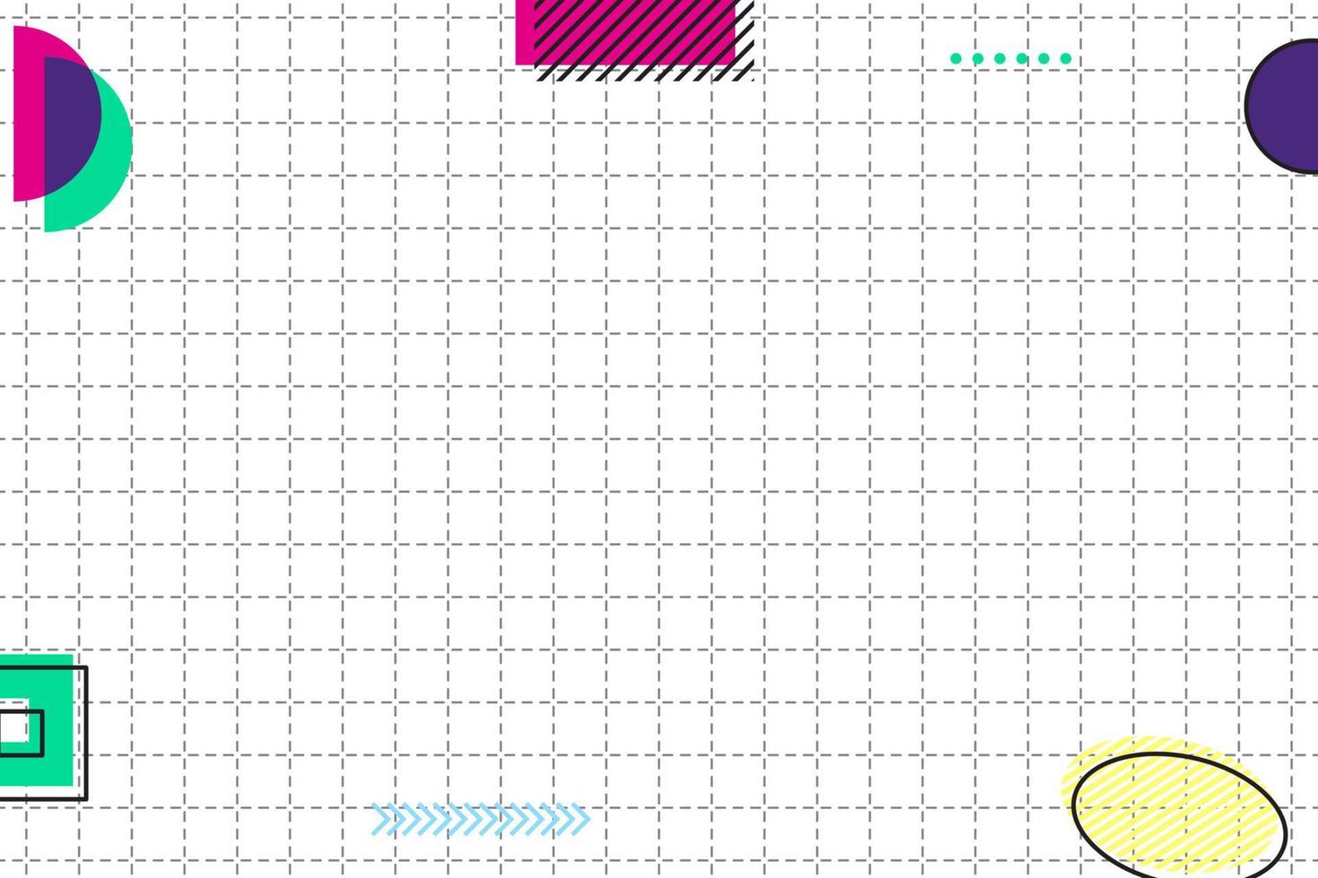 flaches gestricheltes Gitter geometrischer Memphis-Hintergrund vektor