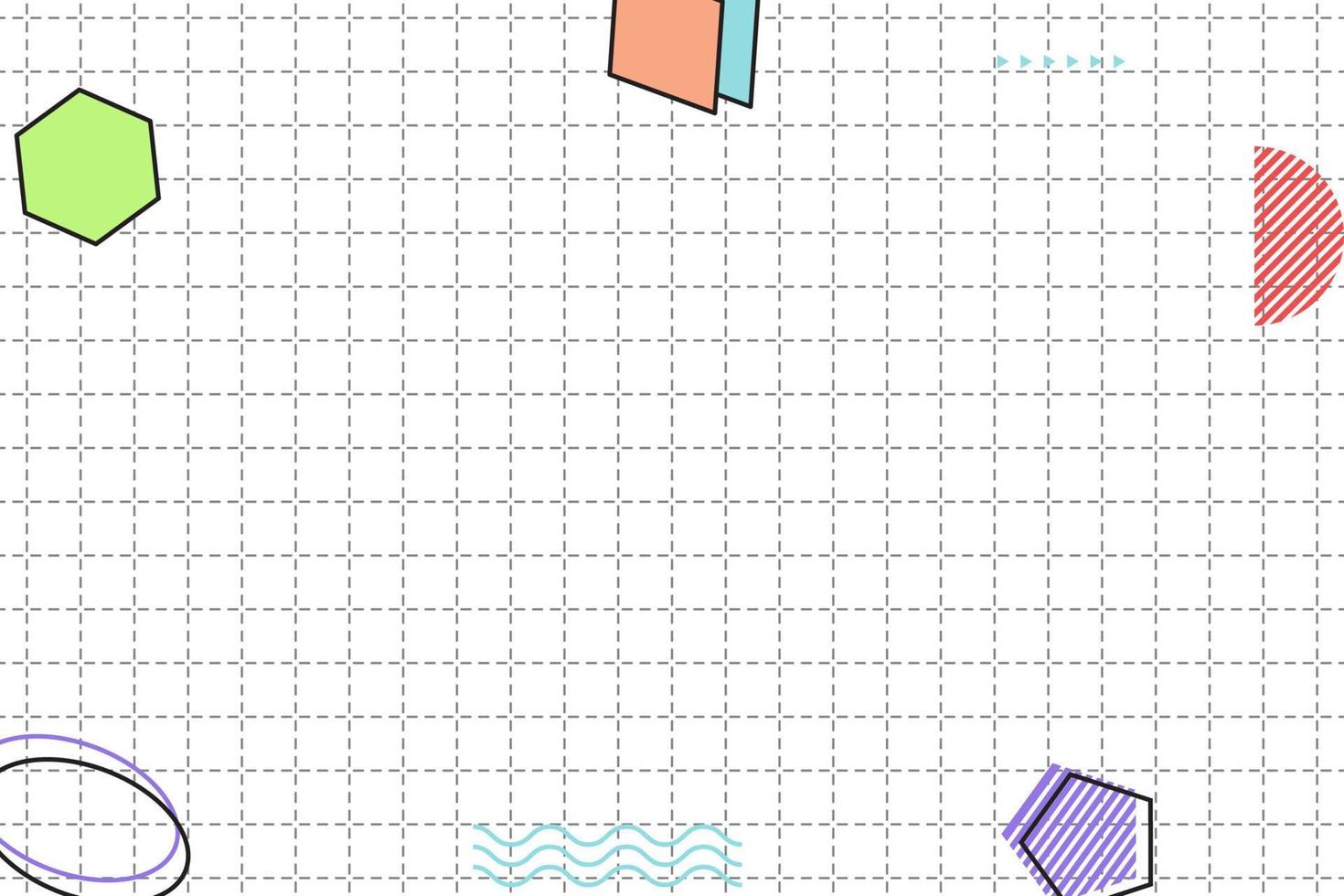 platt streckad rutnät geometrisk memphis bakgrund vektor