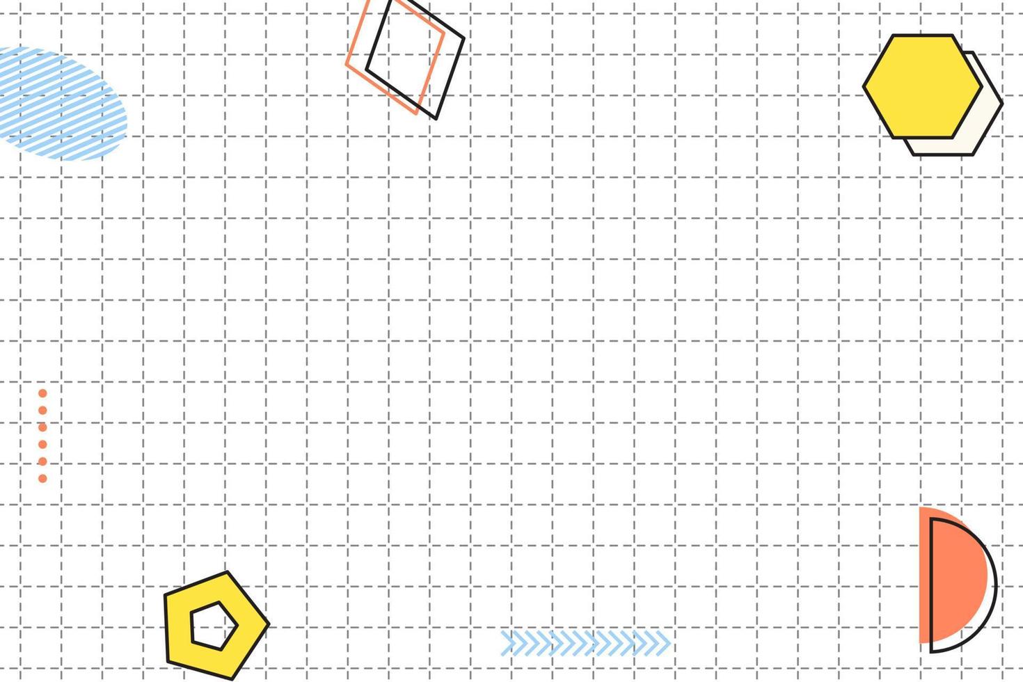 flaches gestricheltes Gitter geometrischer Memphis-Hintergrund vektor