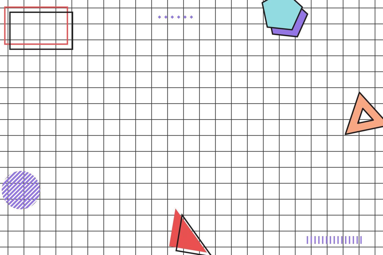 flacher schwarzer gittergeometrischer memphis-hintergrund vektor