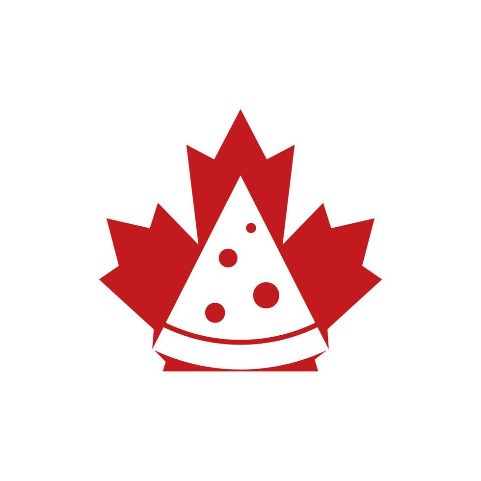 kanada pizza vektor logotyp design. lönn blad och pizza ikon design.