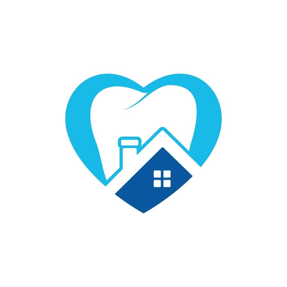tand hus vektor logotyp design. dental hus ikon logotyp design.