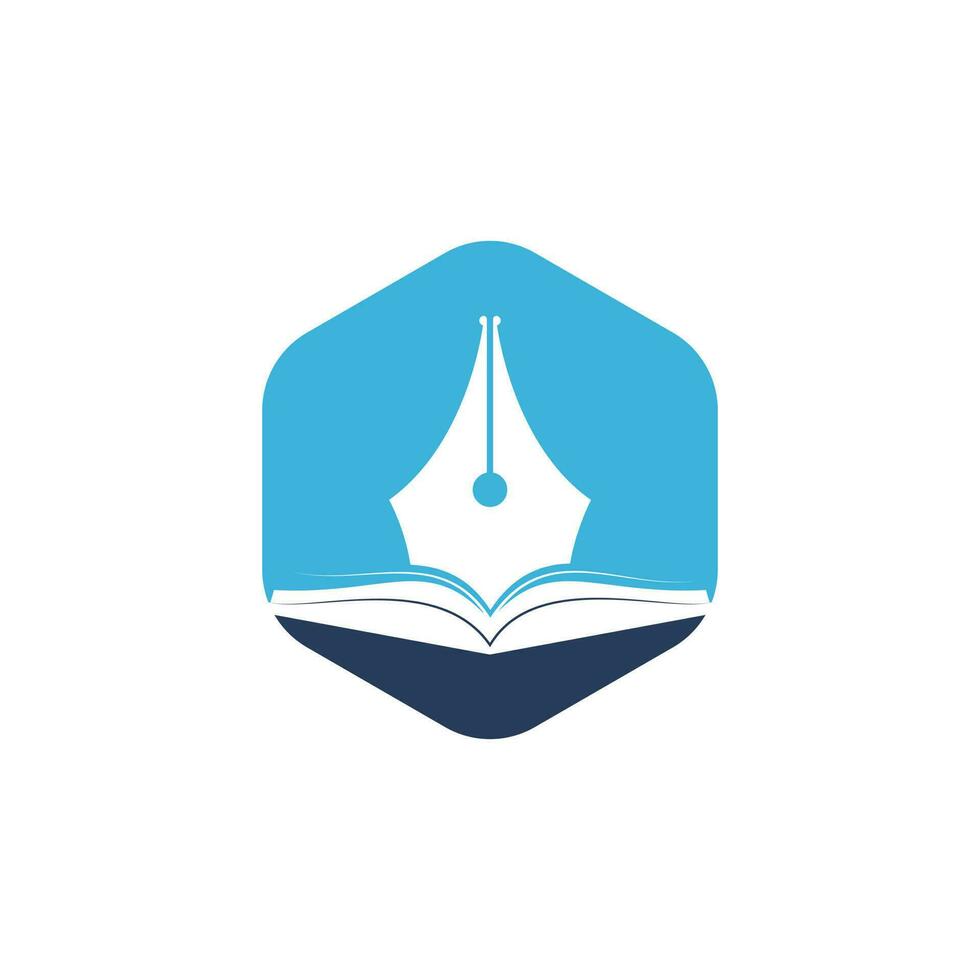 Buch-Stift-Vektor-Logo-Design. Logo-Design-Vektor für die Bildungsabteilung. vektor