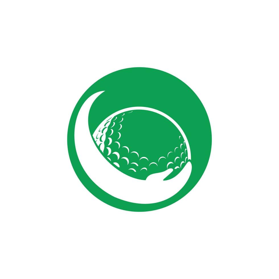 golf vård vektor logotyp design mall. golf boll och hand ikon.