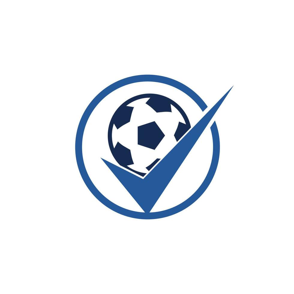 kolla upp fotboll vektor logotyp design. fotboll boll och bock ikon logotyp.