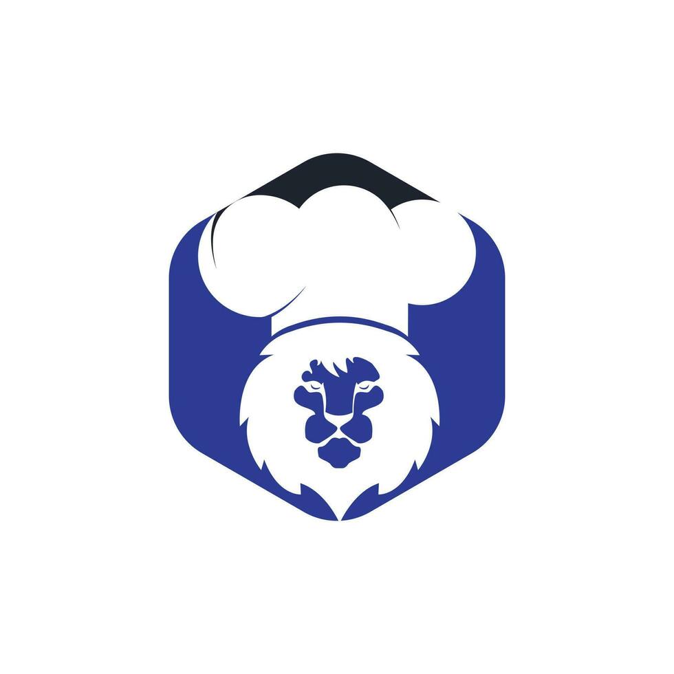 Chef-Löwe-Vektor-Logo-Design-Vorlage. Food-Restaurant-Logo-Konzept. vektor