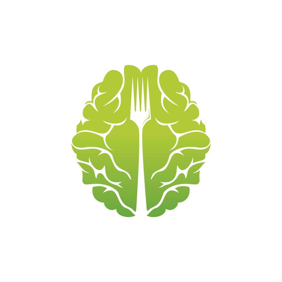 Brain Food-Vektor-Logo-Design. Thing Food-Logo-Design-Vorlage. vektor