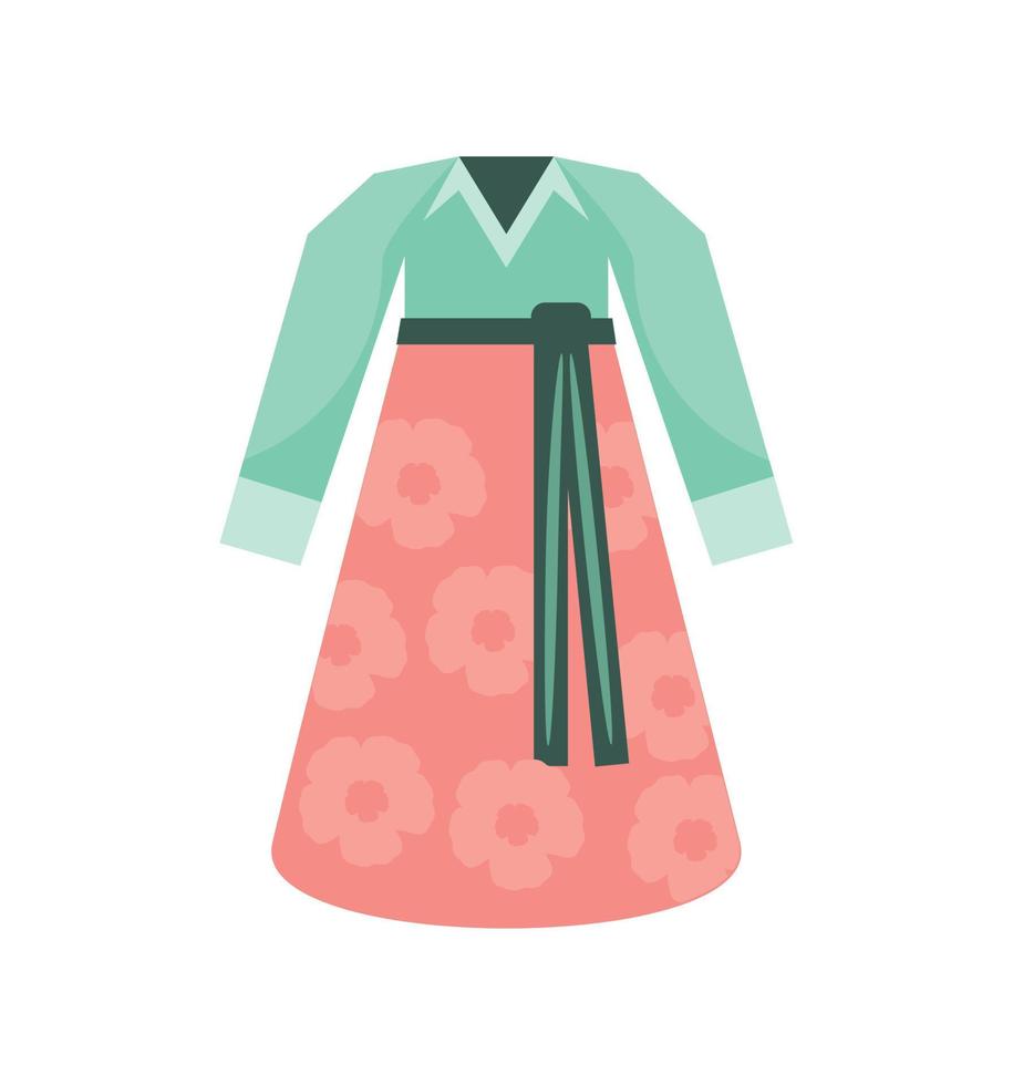 koreanischer hanbok traditionell vektor