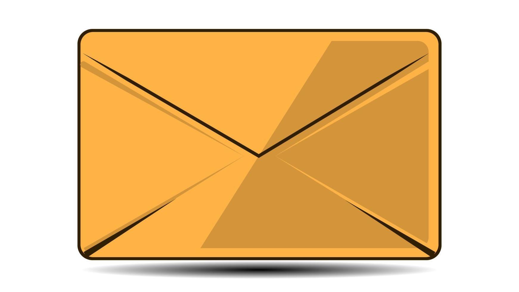 Gelber Briefumschlag isoliert auf weißem Hintergrund vektor