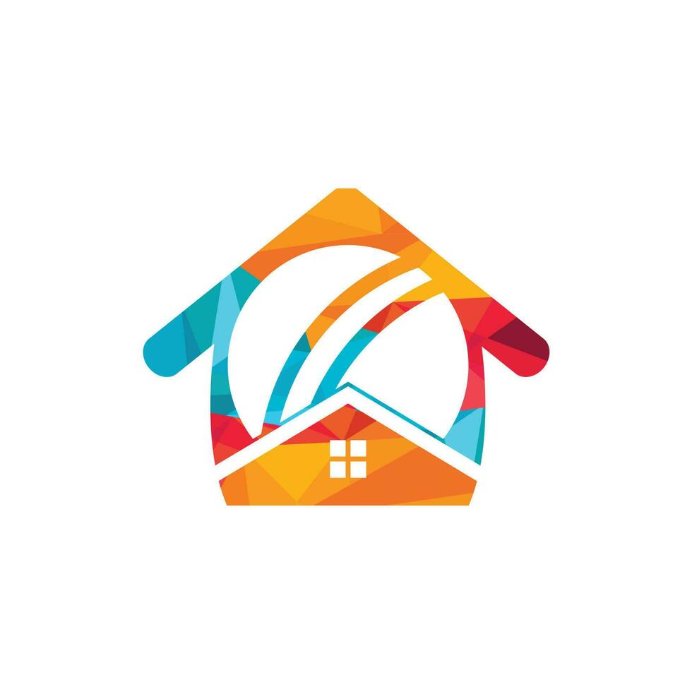 Cricket-Home-Vektor-Logo-Design. Cricket-Platz-Logo-Konzept. vektor