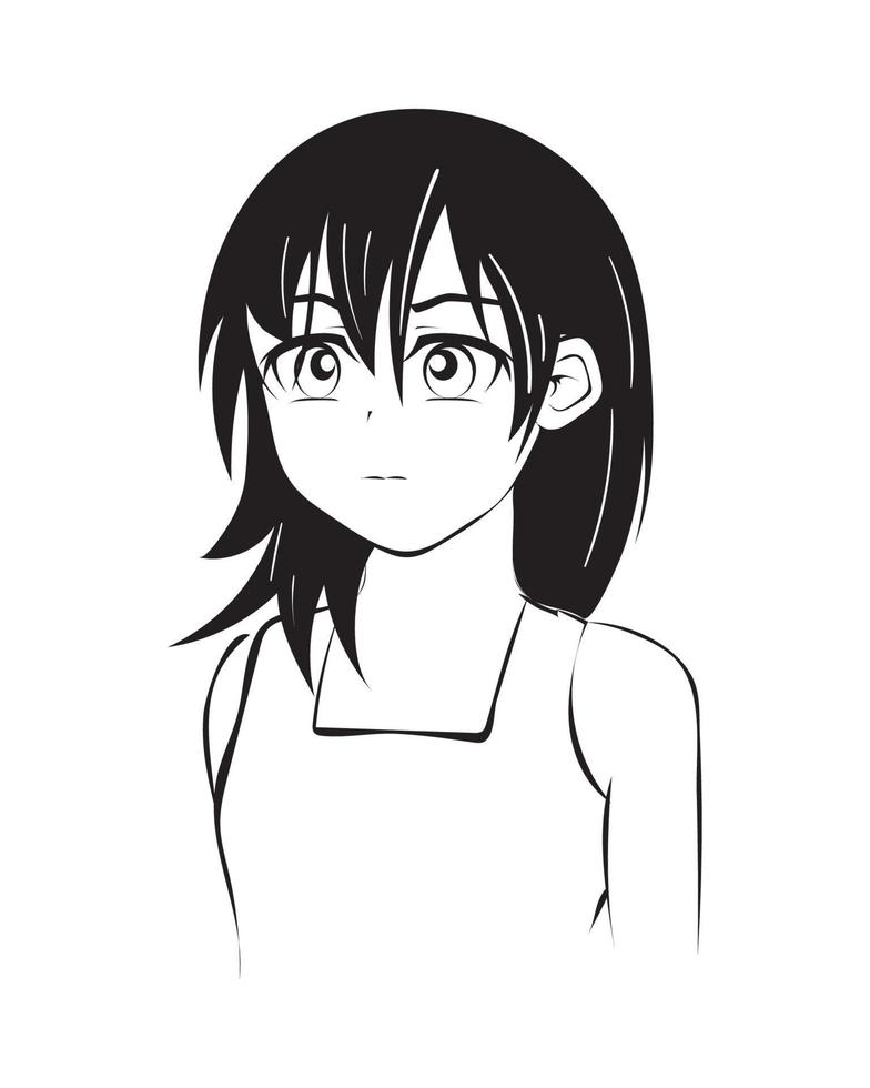 Anime-Mädchen-Vektor-Symbol vektor