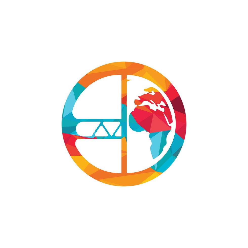 Planet Burger-Logo-Design-Vorlage. Hamburger und Weltsymbol oder -ikone. vektor