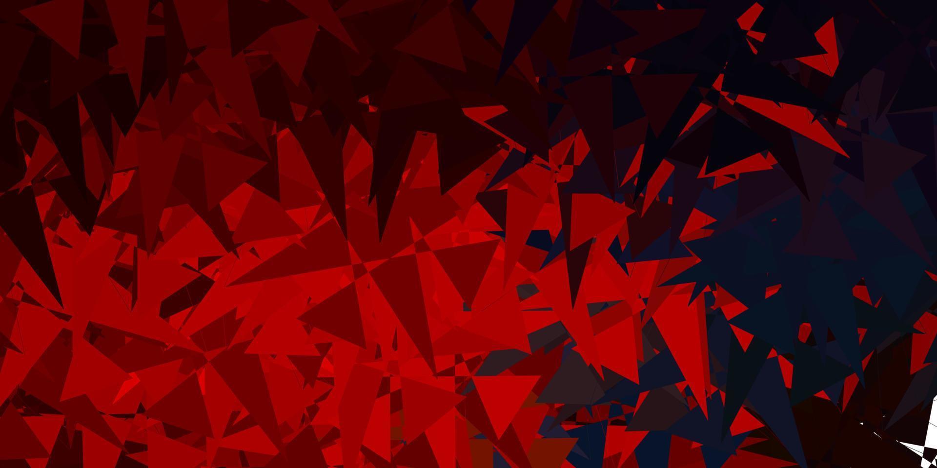 mörkblå, röd vektorbakgrund med kaotiska former. vektor
