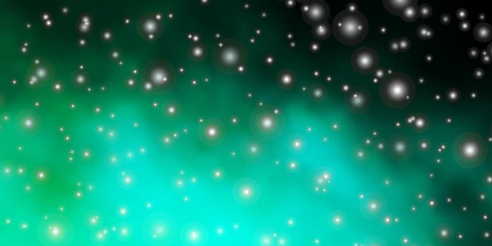 hellgrünes Vektorlayout mit hellen Sternen. vektor