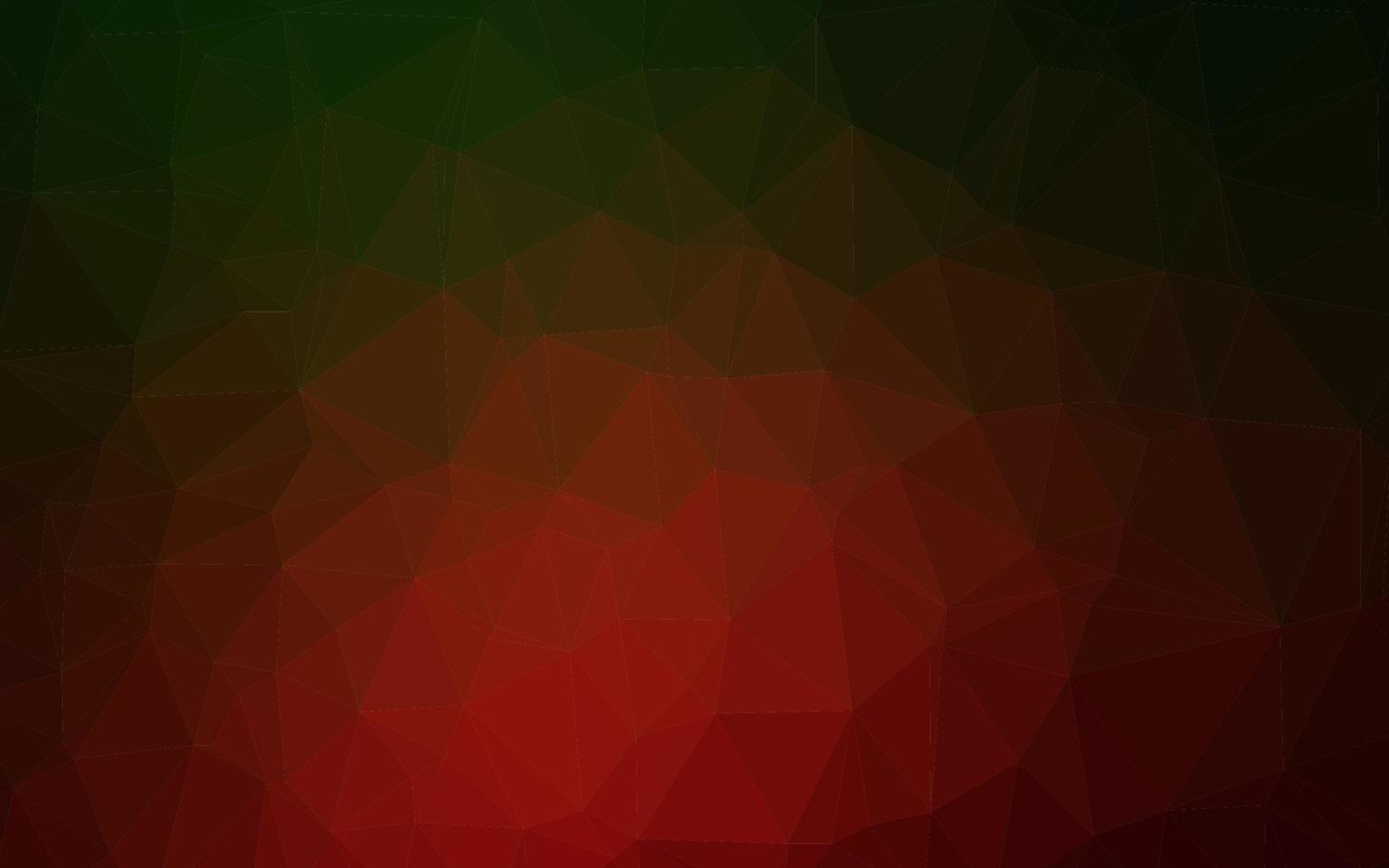 dunkelgrüner, roter Vektor polygonaler Hintergrund.