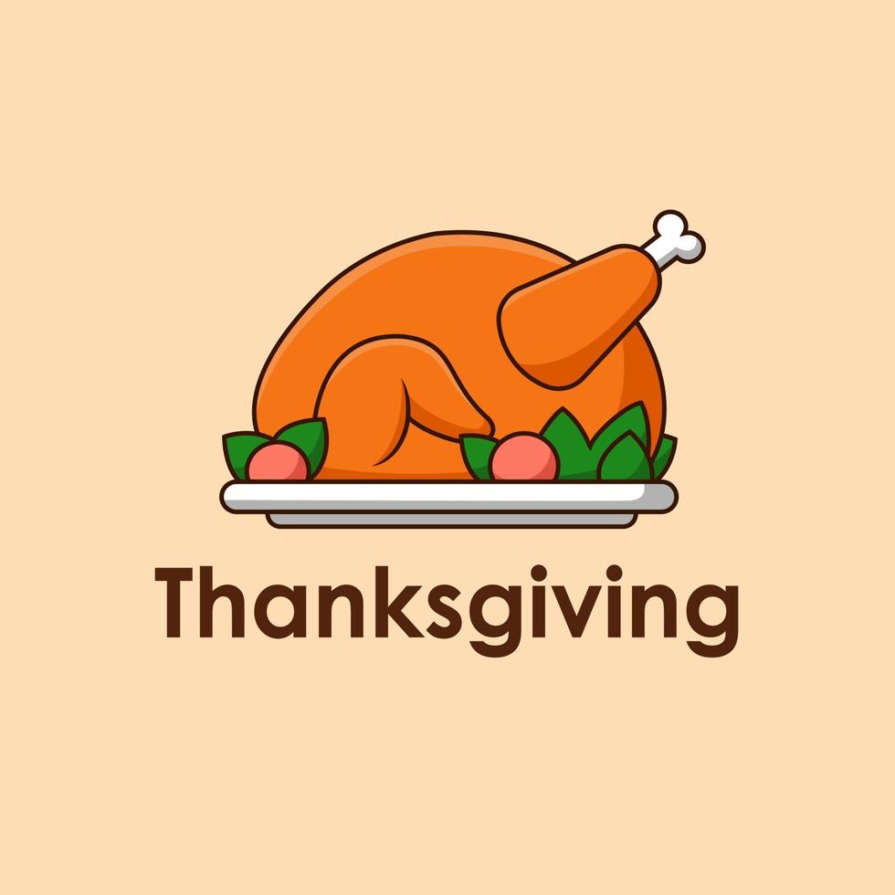 Thanksgiving.Truthahnbraten Cartoon-Vektor-Illustration vektor