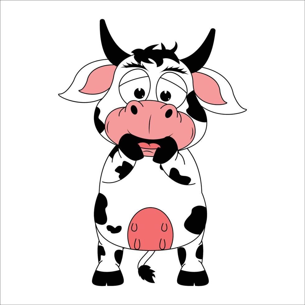 niedliche Kuh-Tier-Cartoon-Illustration vektor