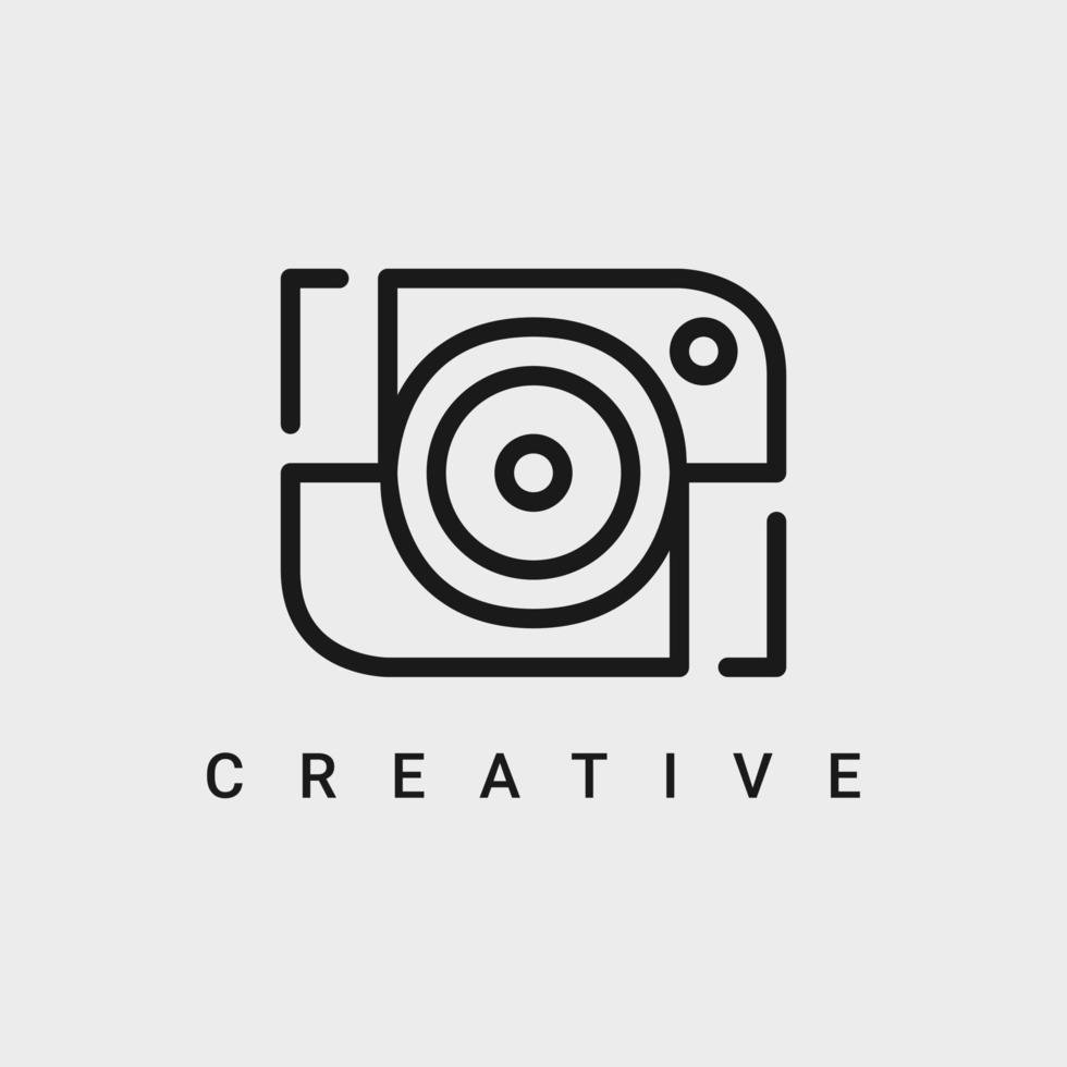 Fotograf Kameralinie Logo-Design-Vorlage vektor