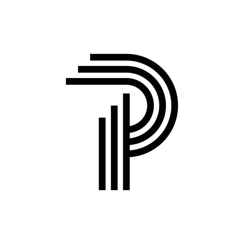 modern bokstav p monogram logotyp design vektor