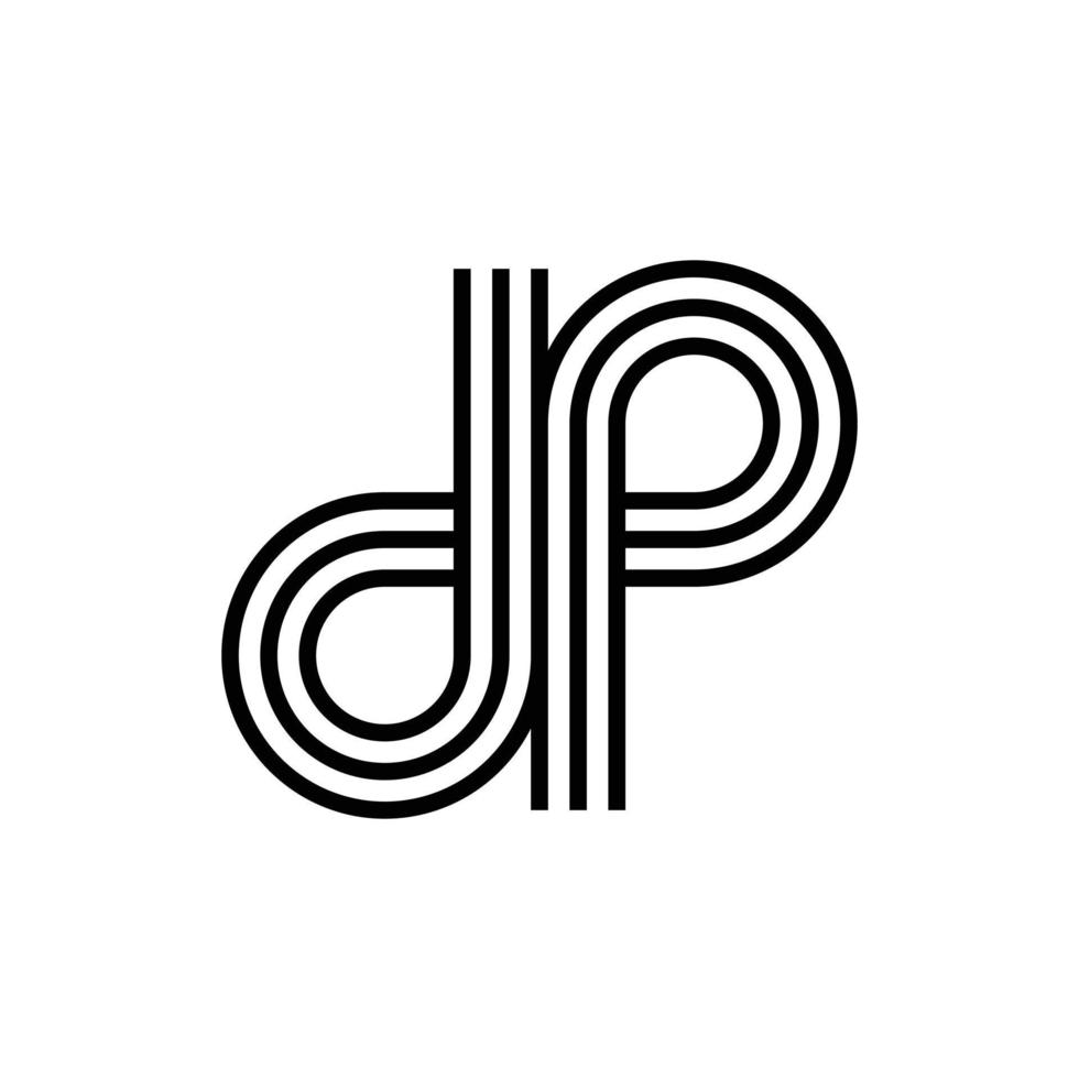 modernes monogramm-logo-design mit buchstaben dp oder pd vektor