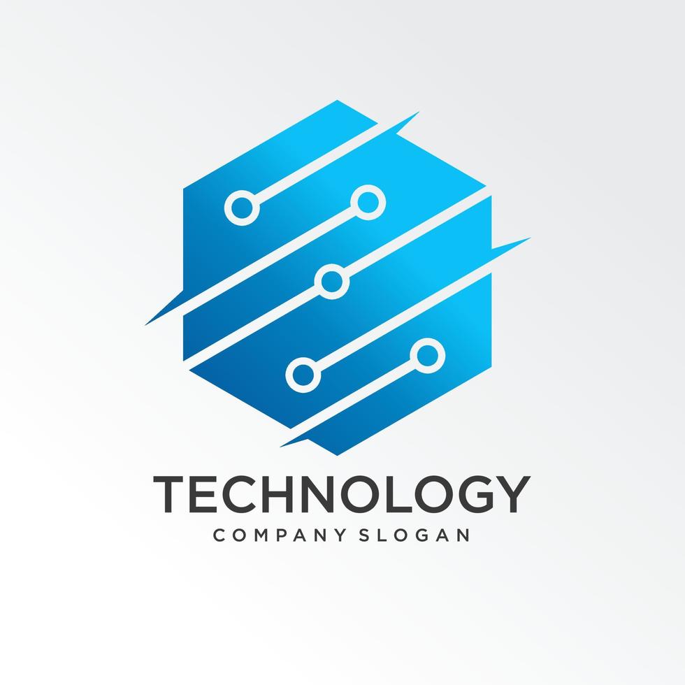 Technologie-Logo-Design-Vektor-Vorlage vektor