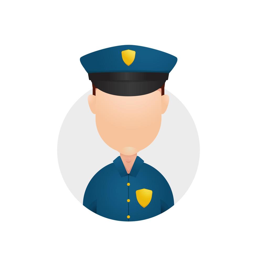 polis officer avatar huvud ansikte enkel ikon illustration vektor