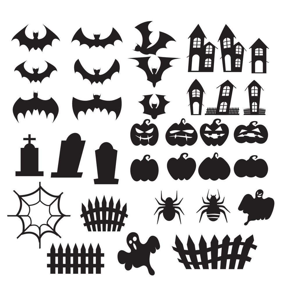 Halloween-Silhouetten-Bundle-Set-Vektorbild vektor