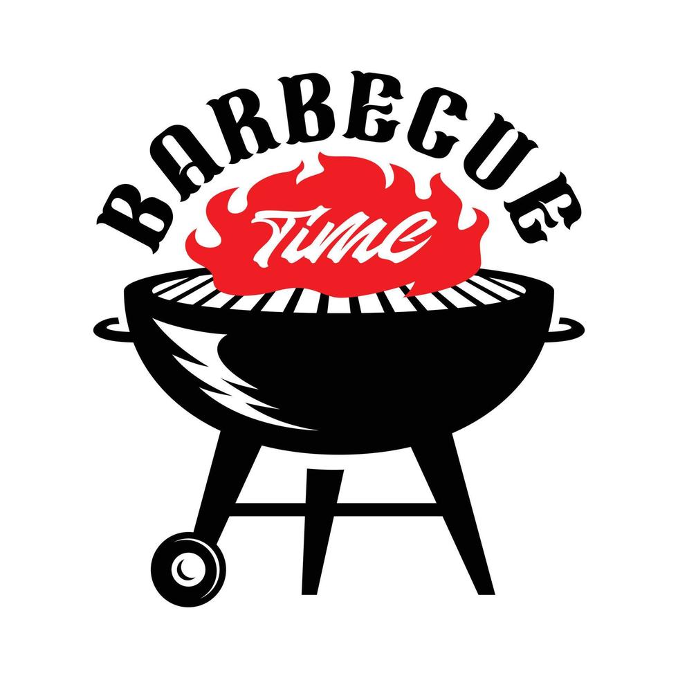 Retro- Grafik der Grill-BBQ-Zeit, . hand gezeichnetes typografieplakat. vektortypografie. vektor