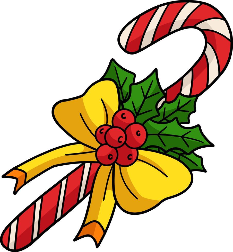 weihnachten zuckerstange cartoon farbige clipart vektor