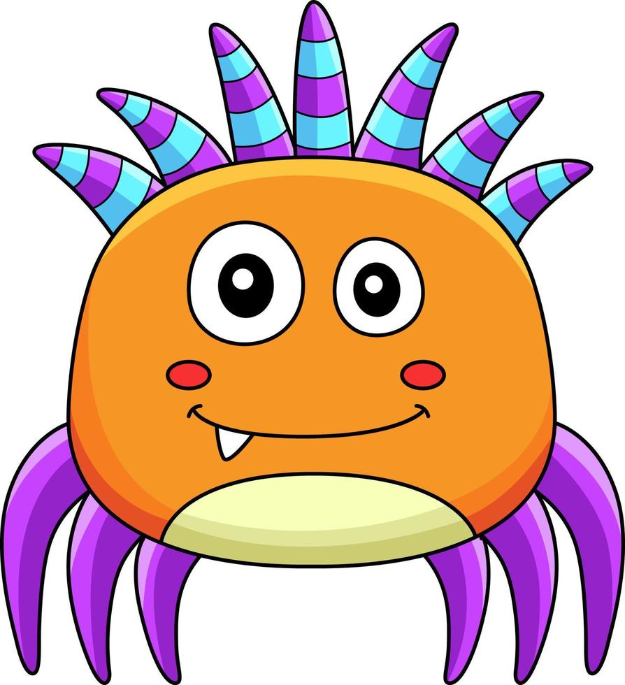 monster Spindel tecknad serie färgad ClipArt vektor