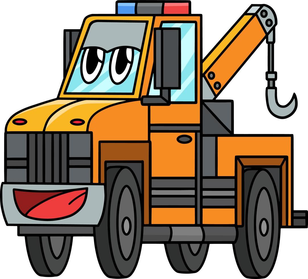 abschleppwagen mit gesicht fahrzeug cartoon clipart vektor