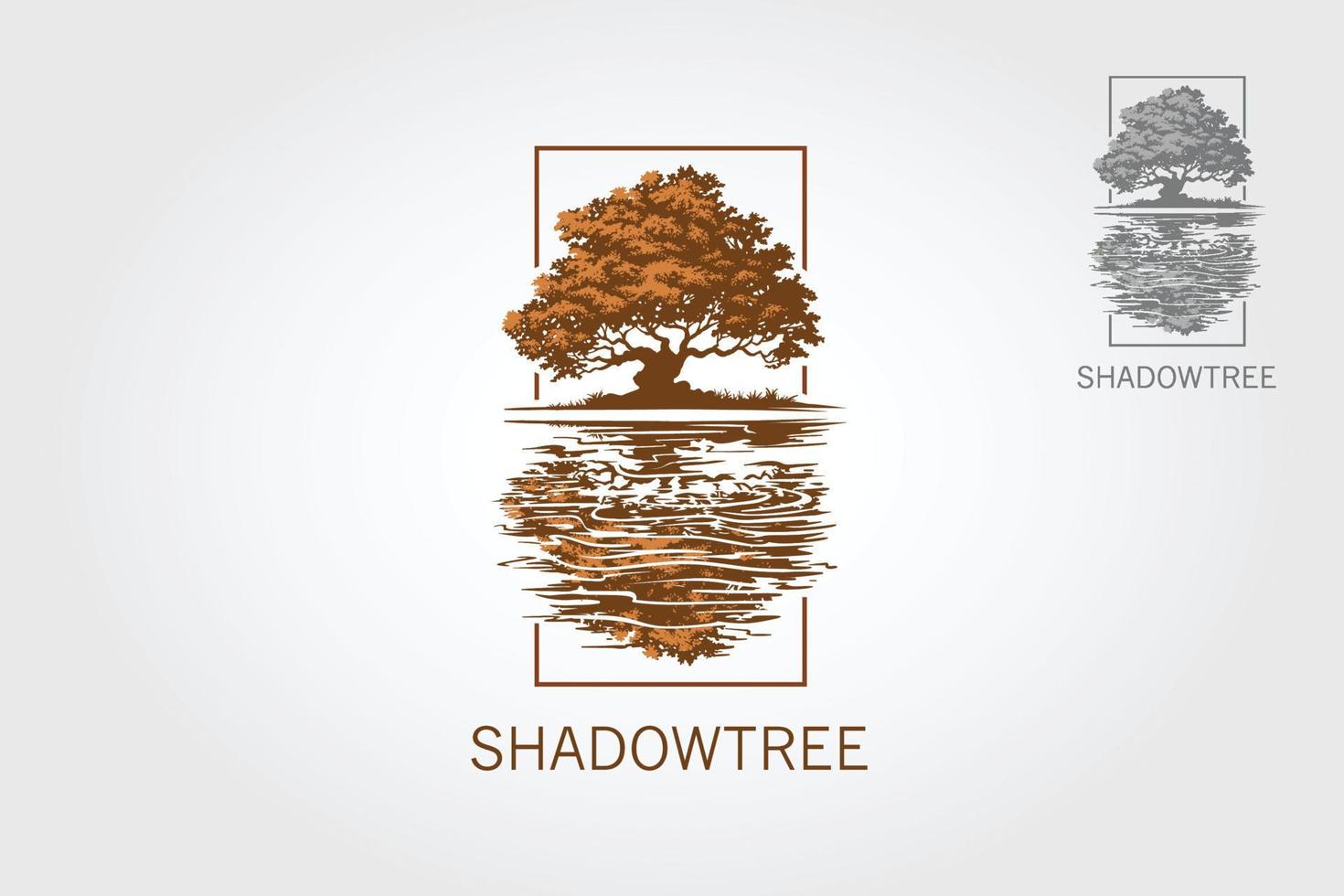 Schatten-Baum-Vektor-Logo-Vorlage. Dieser schöne Baum ist ein Symbol für Leben, Schönheit, Wachstum, Stärke und Gesundheit. vektor