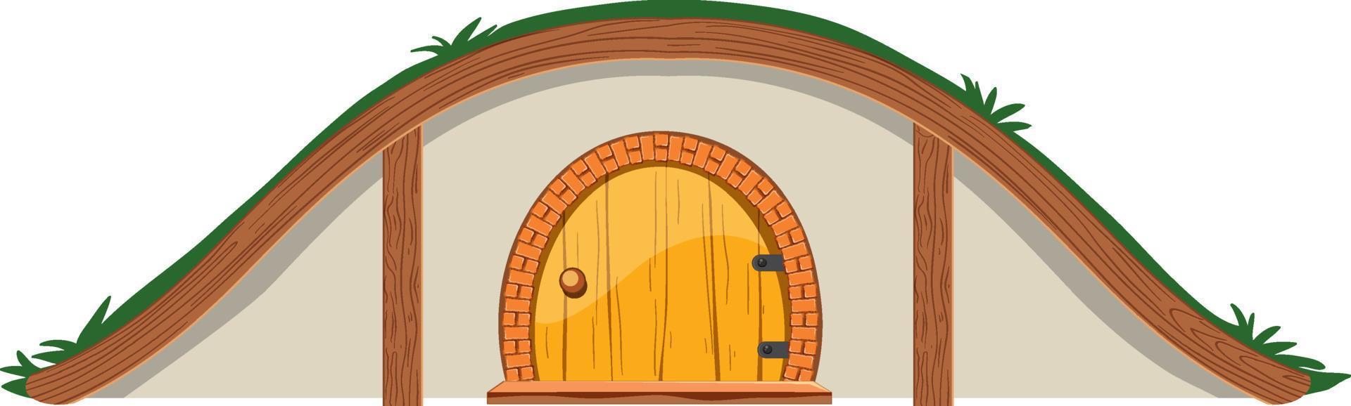 Hobbit-Haus isoliert auf weißem Hintergrund vektor