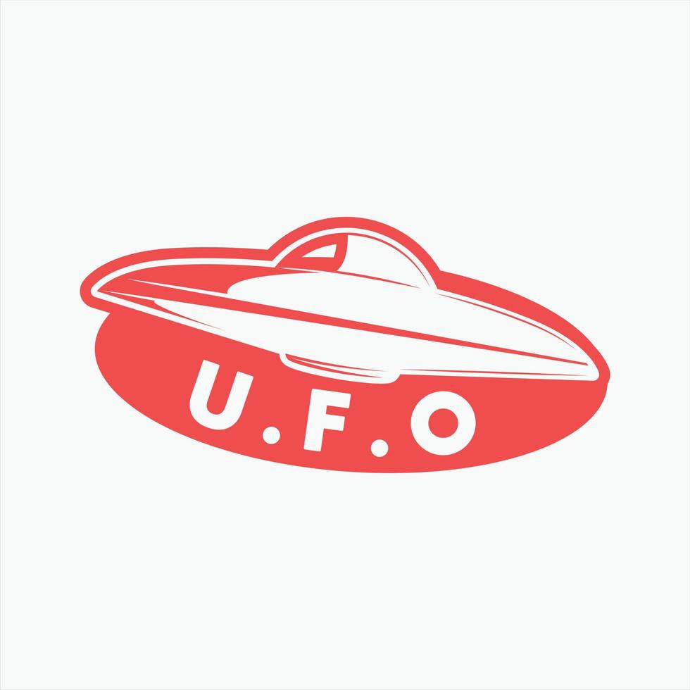 ufo-illustrationslogo, weltraumplanetenvektordesign vektor