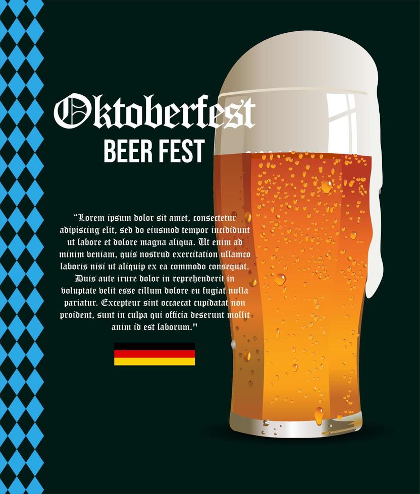 oktoberfest öl glasögon abstrakt retro bakgrund vektor