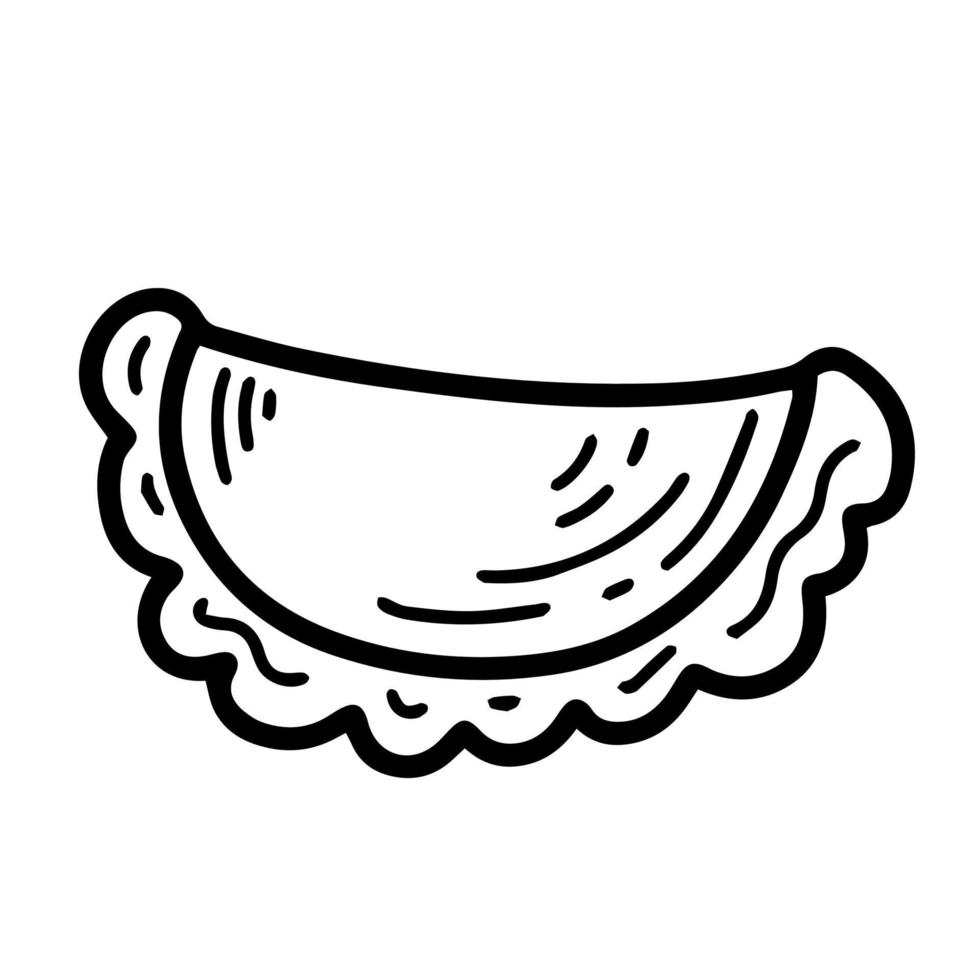 cheburek, empanada klotter vektor illustration