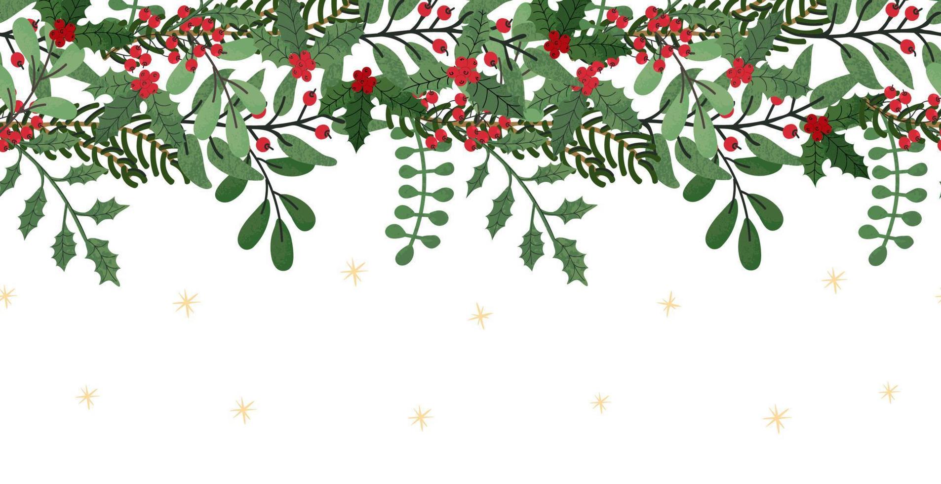 vektor jul sömlös mönster med illustration av krans. använda sig av den som dekor för wab sida, hälsning kort, affisch, baner, flygblad, omslag, plakat, broschyr och Övrig grafisk design