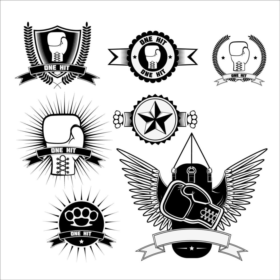 logotyper boxning klubb, de klubb av blandad krigisk konst. en uppsättning av vektor element för design