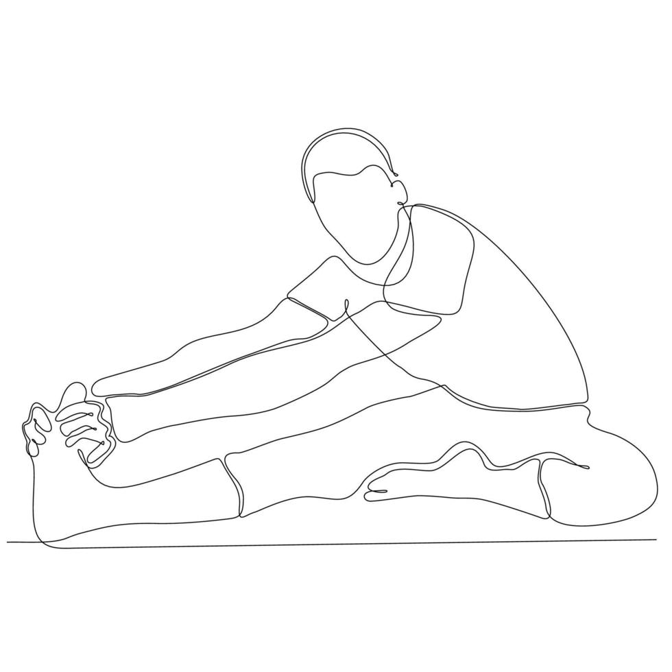 Kontinuierliche Linienzeichnung des Menschen durch Körper-Yoga-Vektorillustration vektor