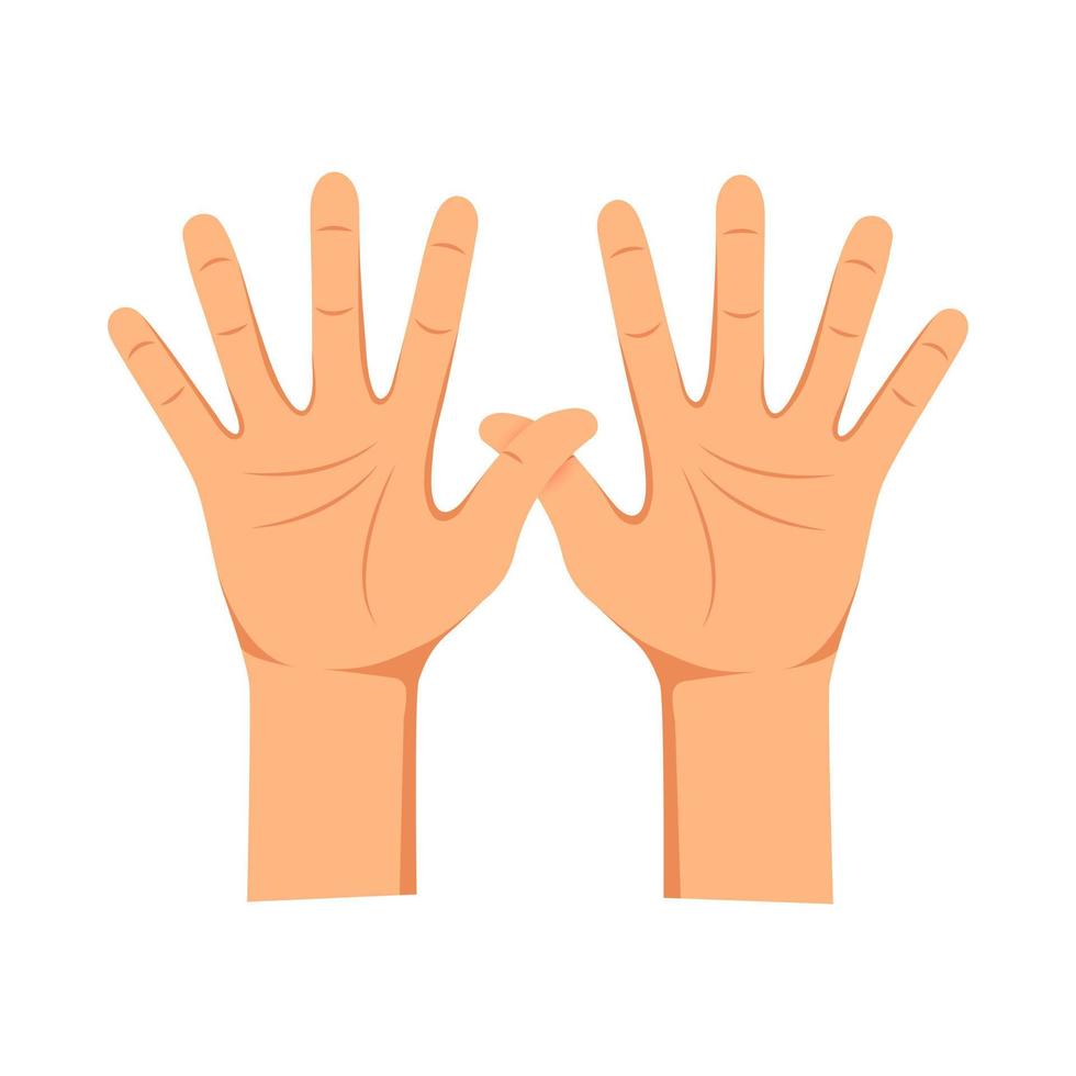 mänsklig händer handflatan upp isolerat på vit bakgrund. olika hand gest. vektor illustration.