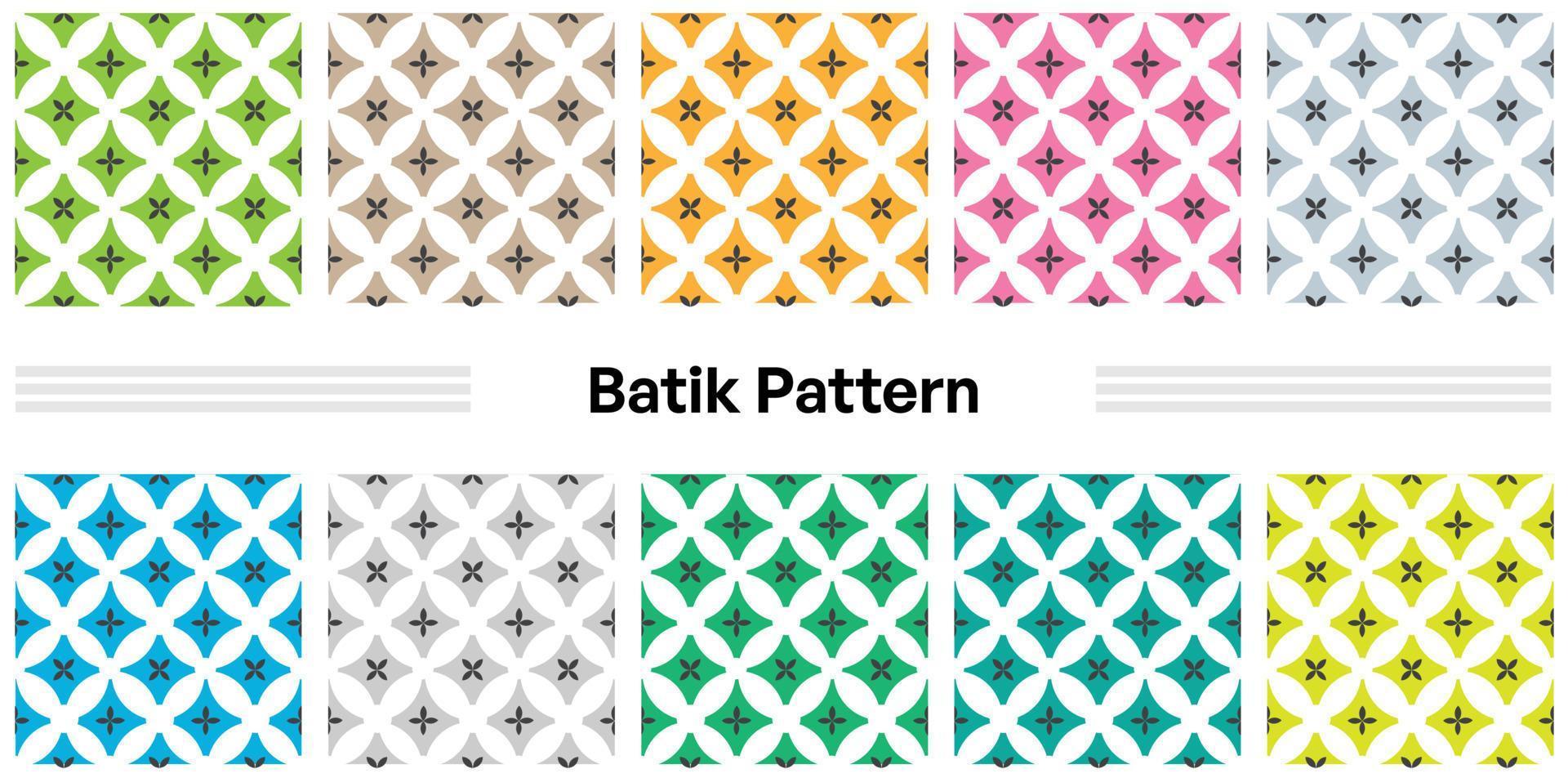Nahtloser moderner Musterbatik für Textilzwecke mit verschiedenen Farben und Mustern vektor