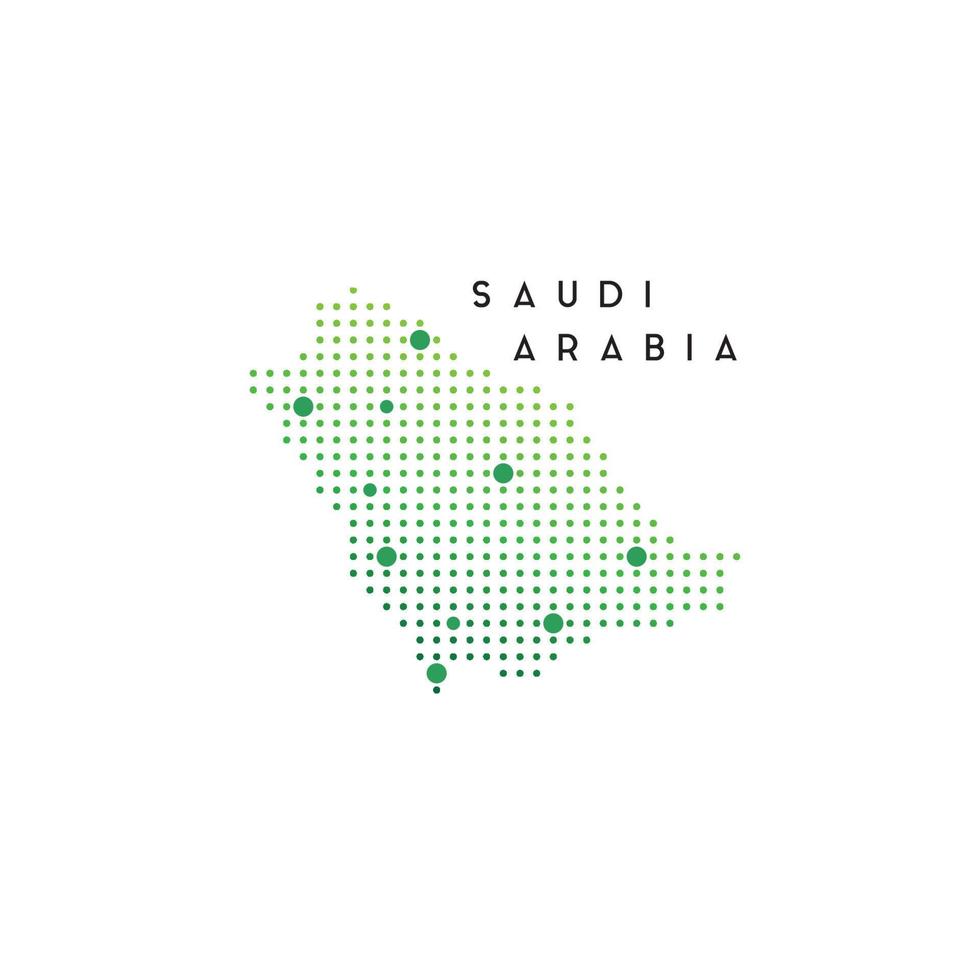 saudi arabien Karta logotyp design mall använder sig av prickad begrepp vektor