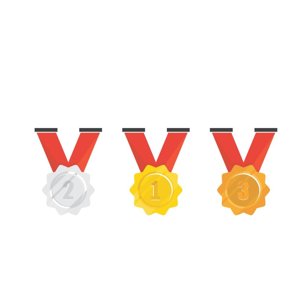 uppsättning av guld silver och brons medalj vektor