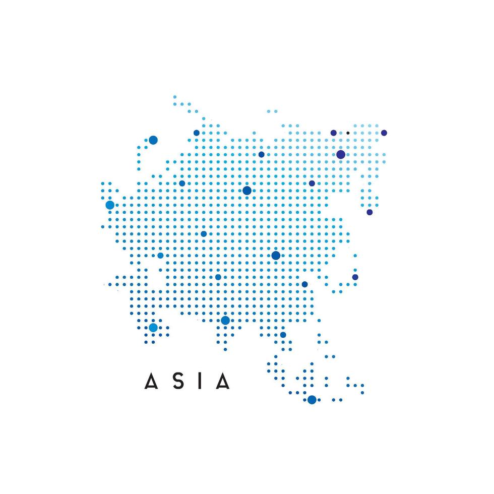 Asien Karta logotyp design mall använder sig av prickad begrepp vektor