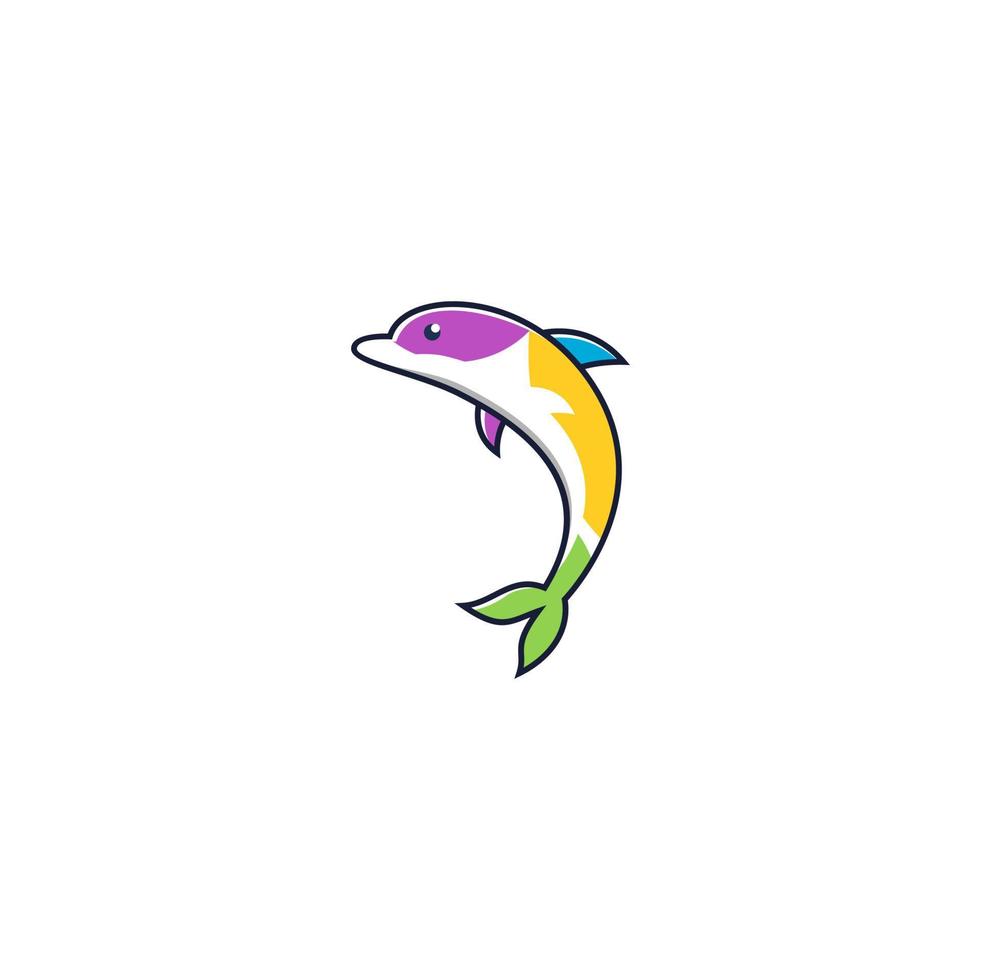 Delfin-Vektor-Logo-Design, einfacher Vektorbestand vektor